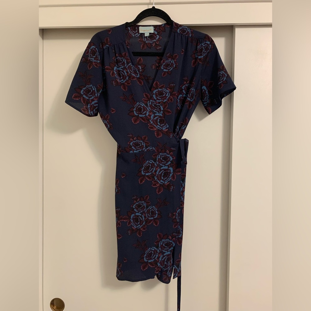 Navy blue wrap dress